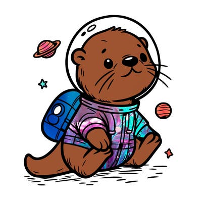 otter in a space suit