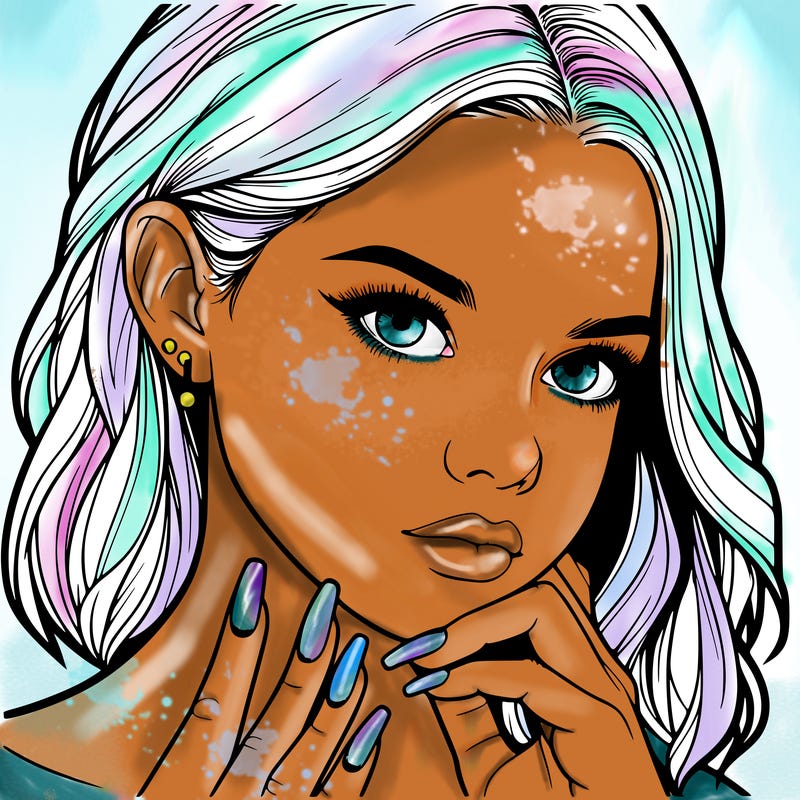 realistic girl with nails