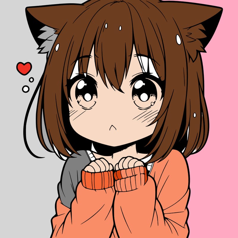 shy anime catgirl