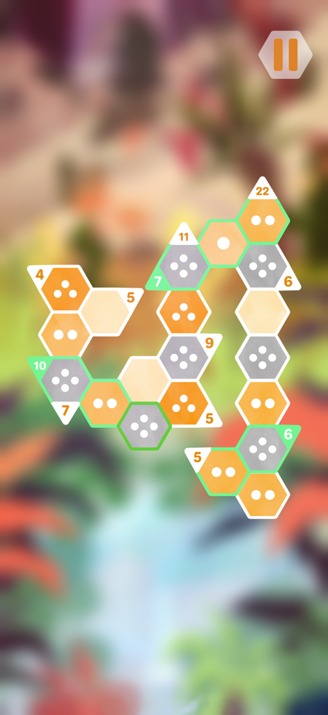 Hexologic - Sudoku Puzzle Game - A hexagonal logic puzzle grid with dots and numbers from the game Hexologic.