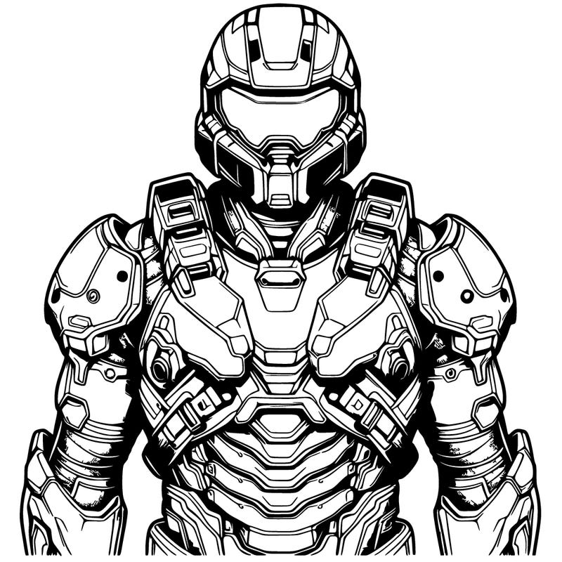 realistic warrior with high tech armor