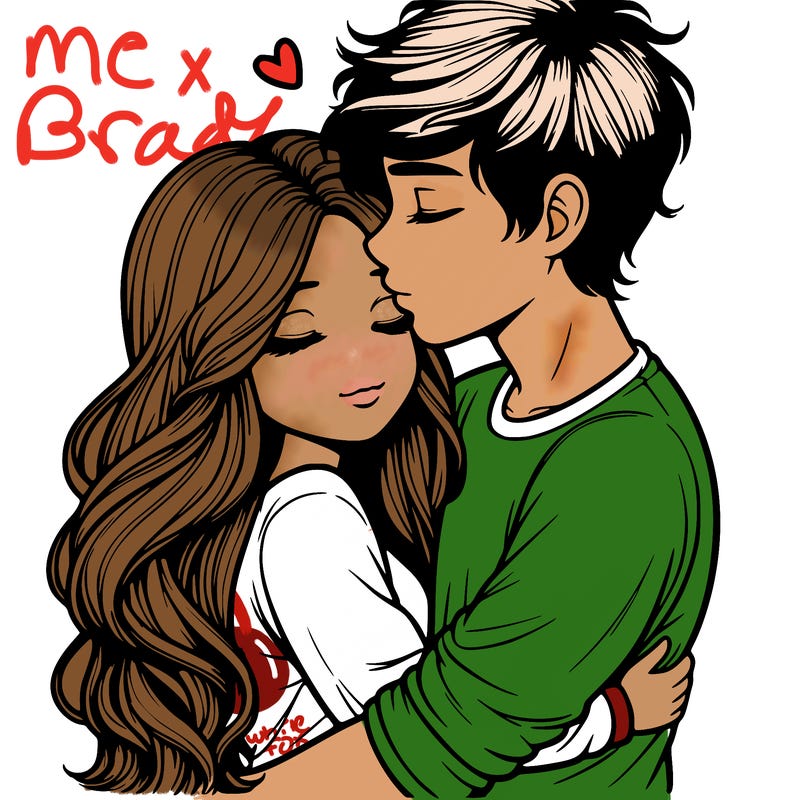 a realistic couple boy and girl hugging and kissing