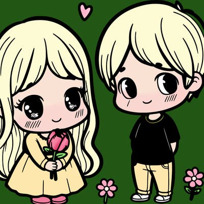 shy girl and a nice boy together