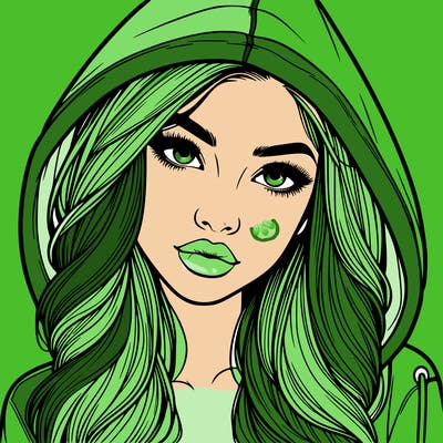 realistic beautiful girl with a hood on