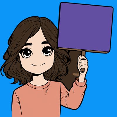 realistic girl holding up a sign