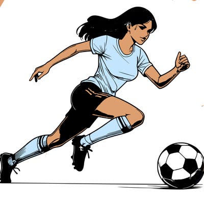 realistic woman playing soccer