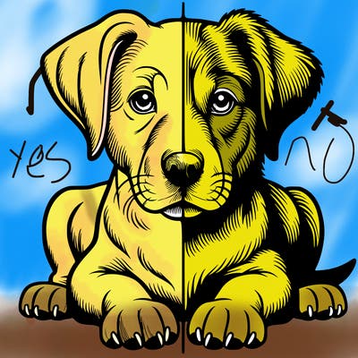 realistic dog split picture