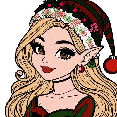 christmas girl elf realistic