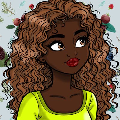realistic girl with curly hair