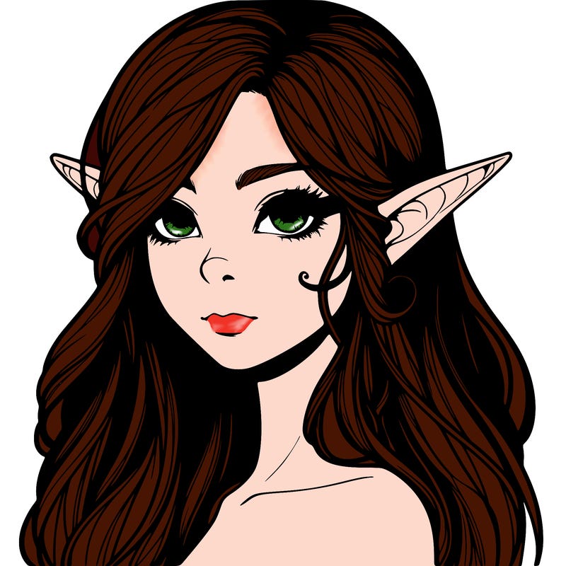 elf girl realistic dark fantasy
