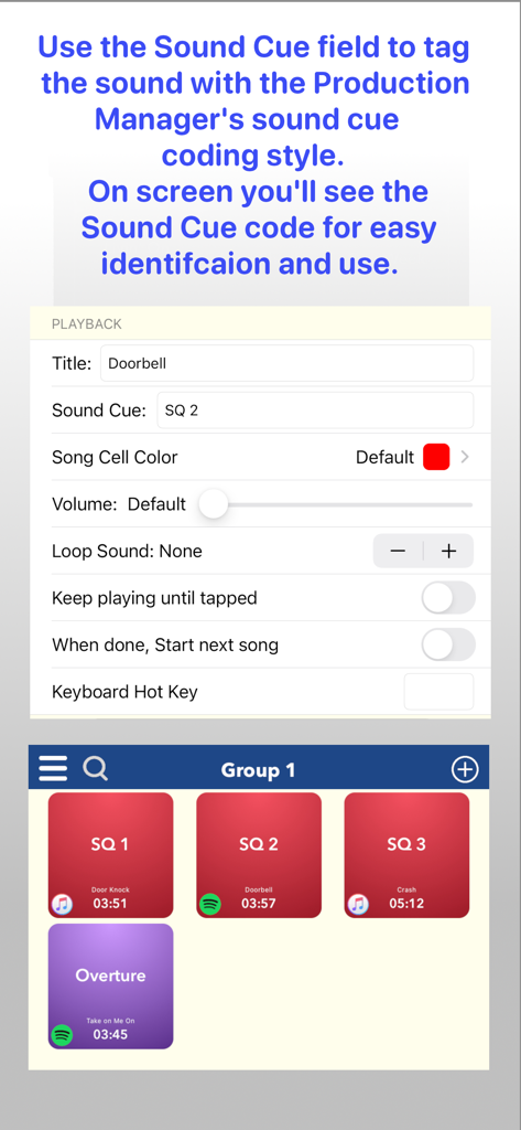 SQ Theatre Sound Cues - Music App | MWM