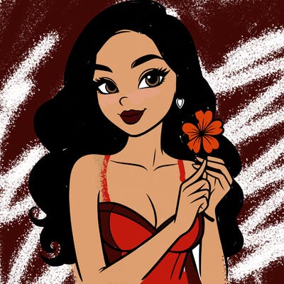 beautiful woman  carrying a clover