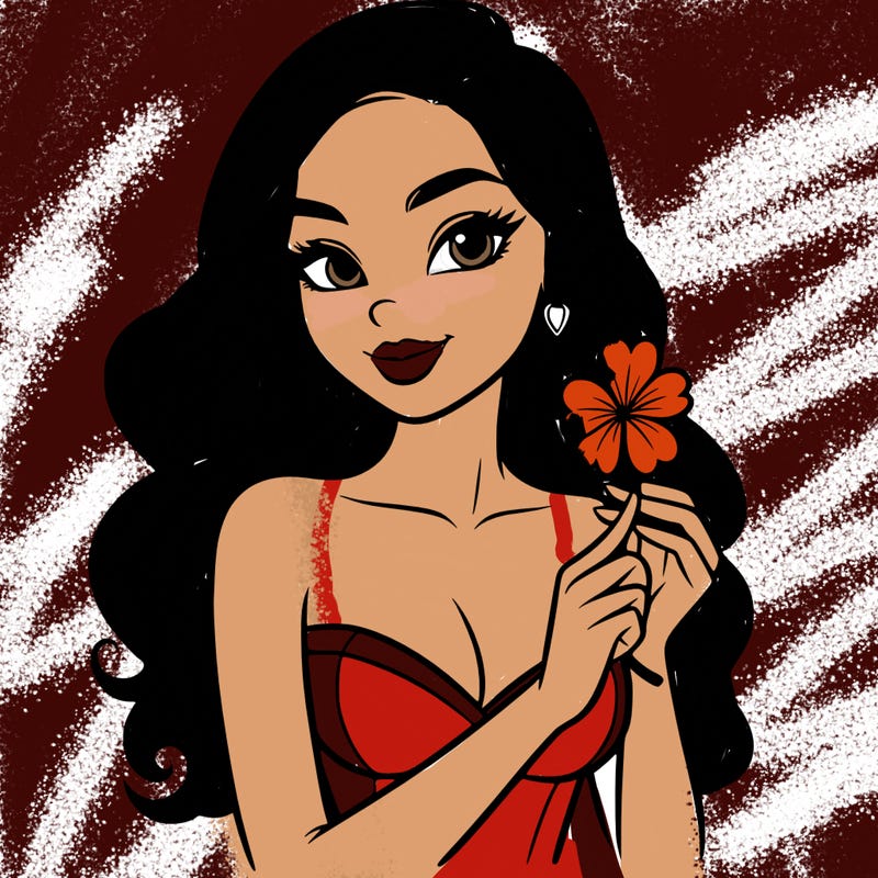 beautiful woman  carrying a clover