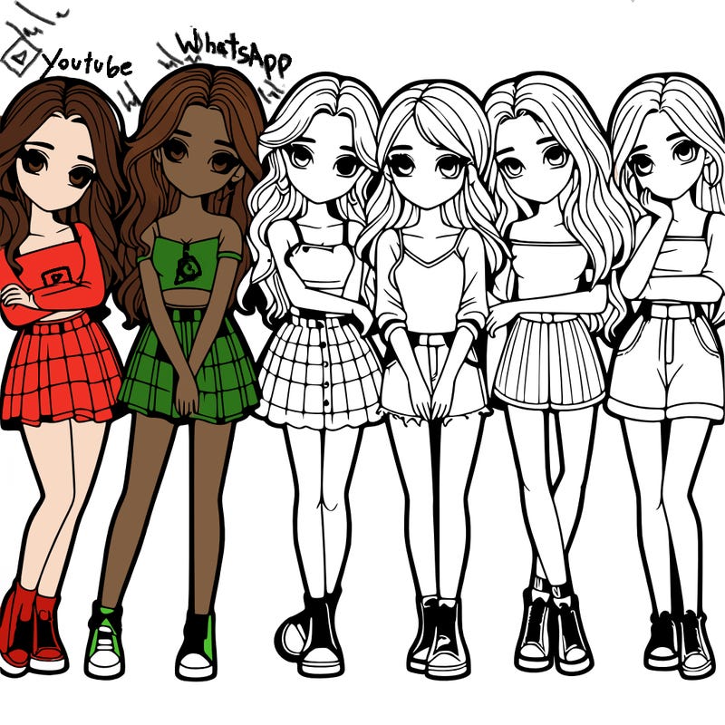 a group of girls realistic