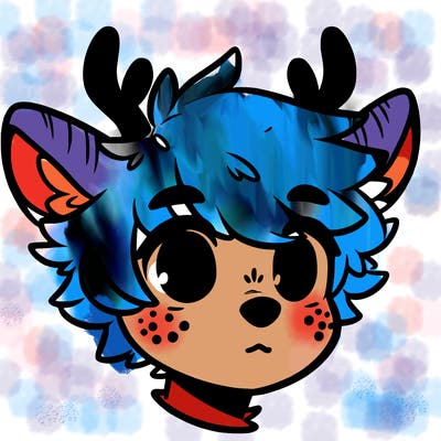 a humanoid deer with soft fluffy ears