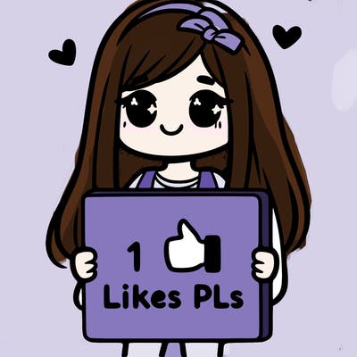 girl holding a sign saying 10 likes pls
