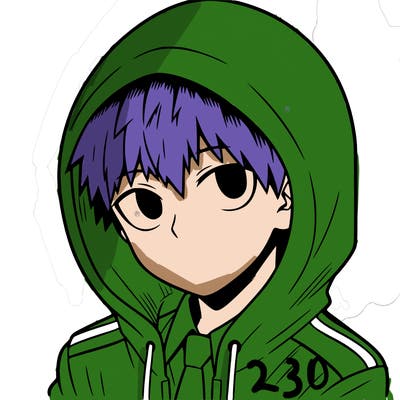 manga character with a hoodie