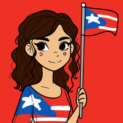 hot girl holding a flag