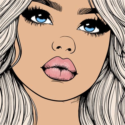 really realistic girl with lips