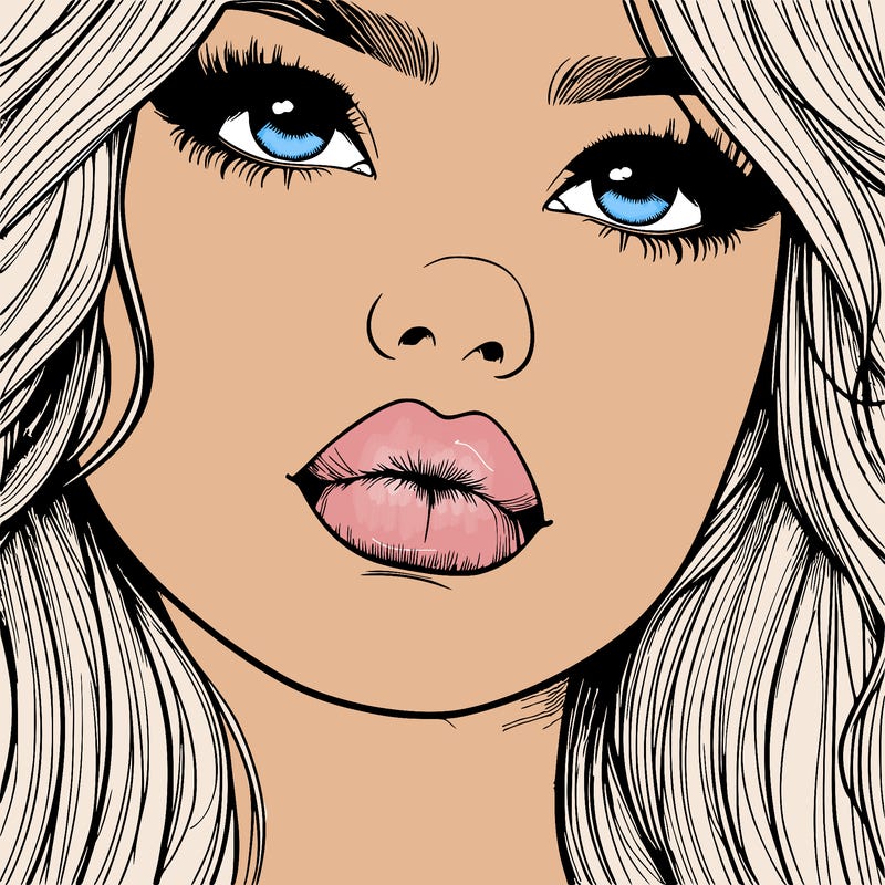 really realistic girl with lips