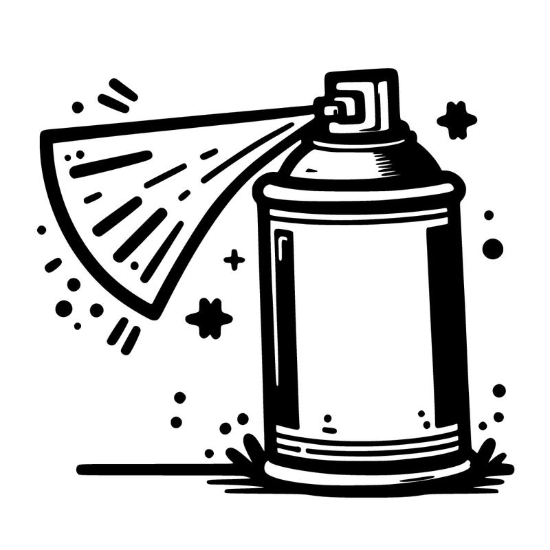 a spray can drawing graffiti