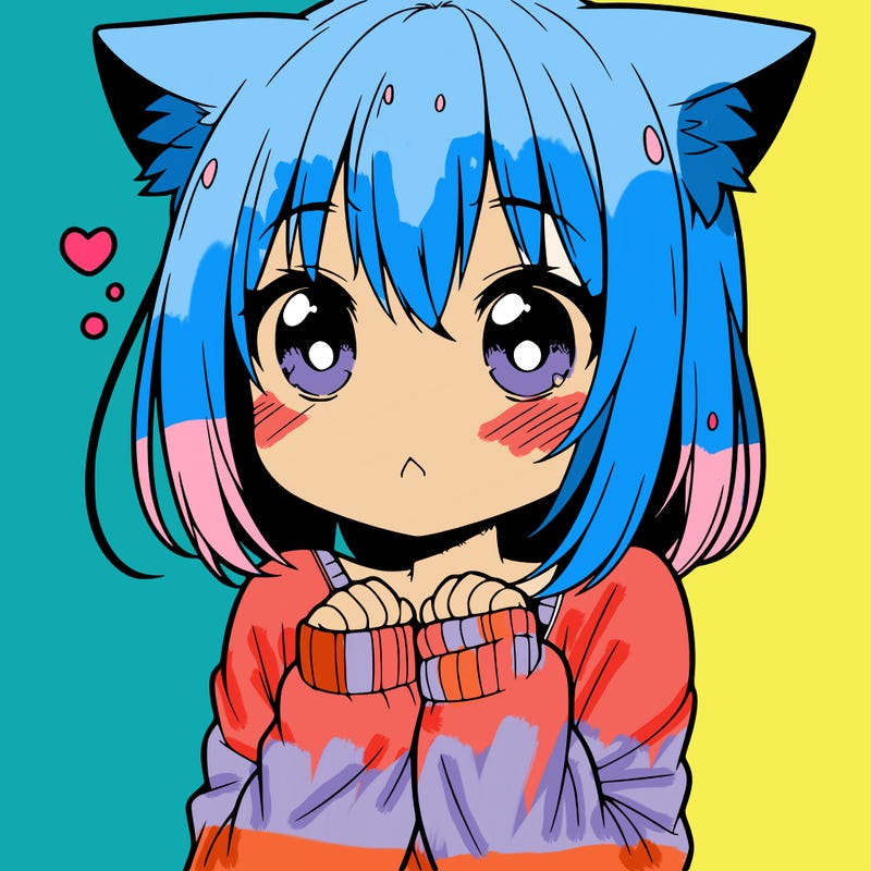 shy anime catgirl