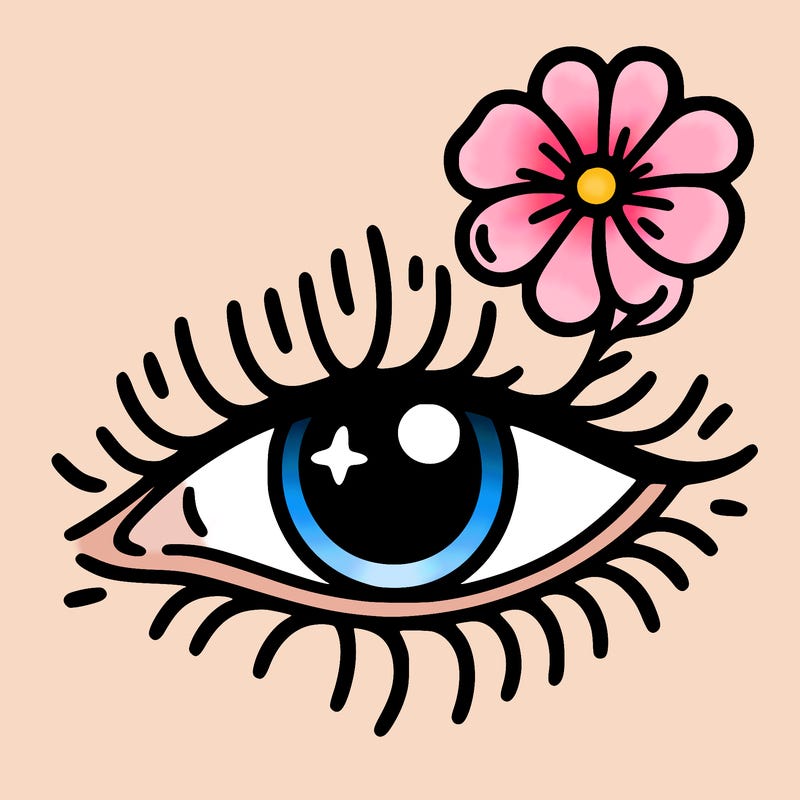 eye with flower