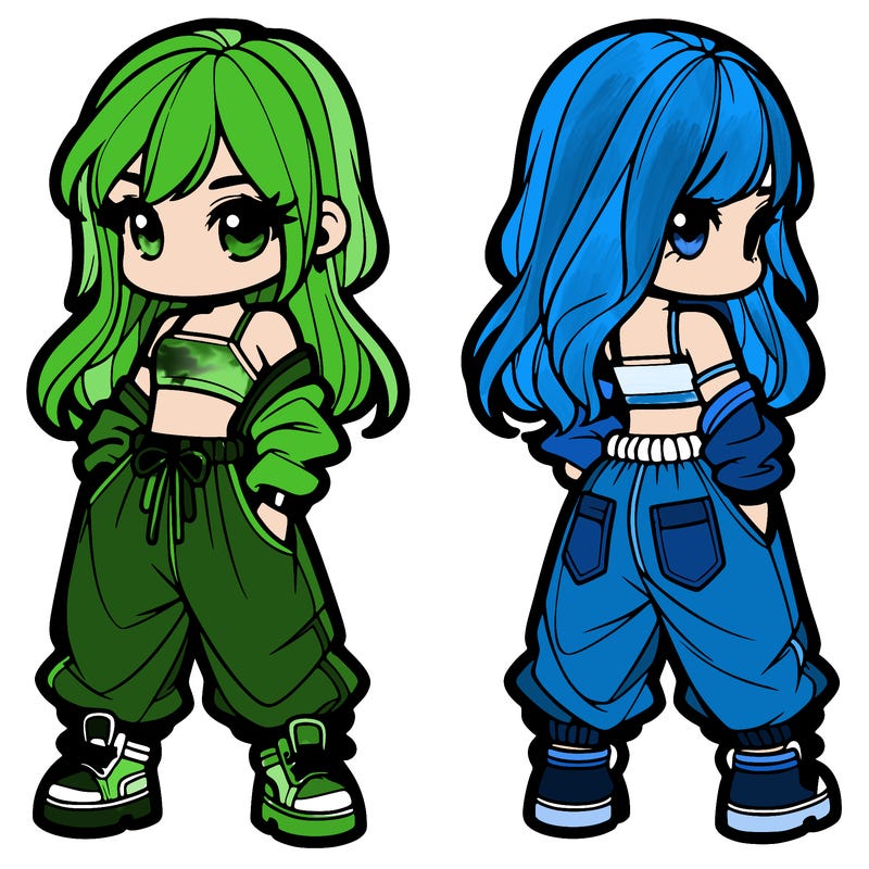 girl in crop top and baggy pants