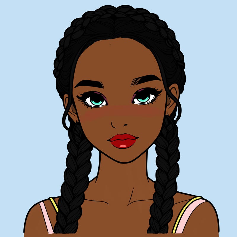 realistic girl with braids