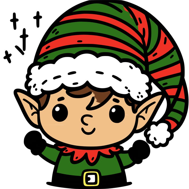 elf with santa hat
