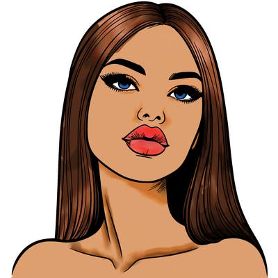 realistic woman with full lips