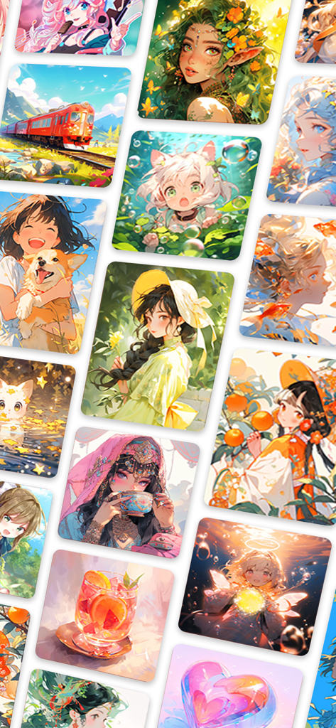 Cuadrícula de diversas plantillas de colorear estéticas de estilo anime y chino antiguo