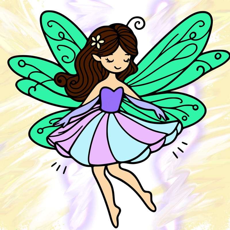 create a fairy with wings flying