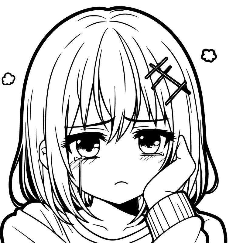depressed fearless anime girl