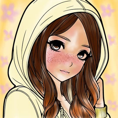 realistic adult girl with hoodie on
