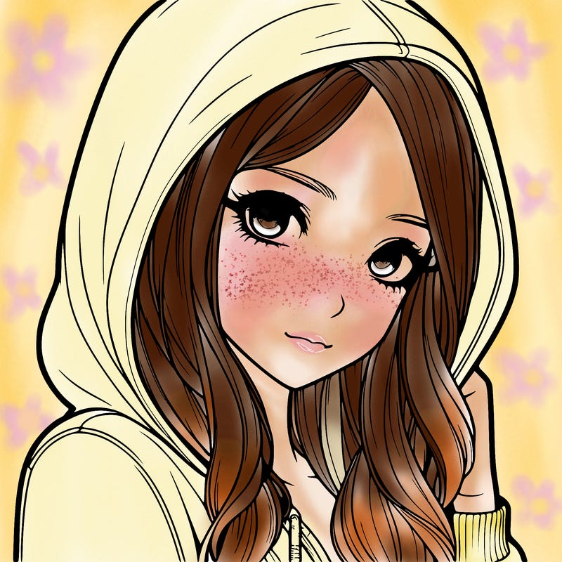 realistic adult girl with hoodie on