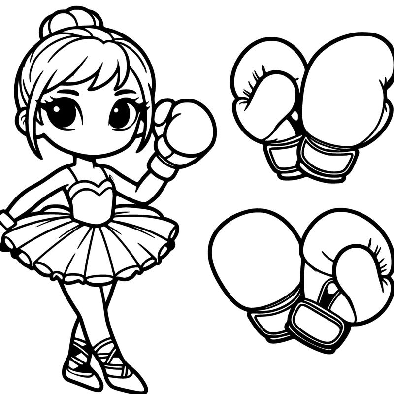 ballerina wearing boxing gloves