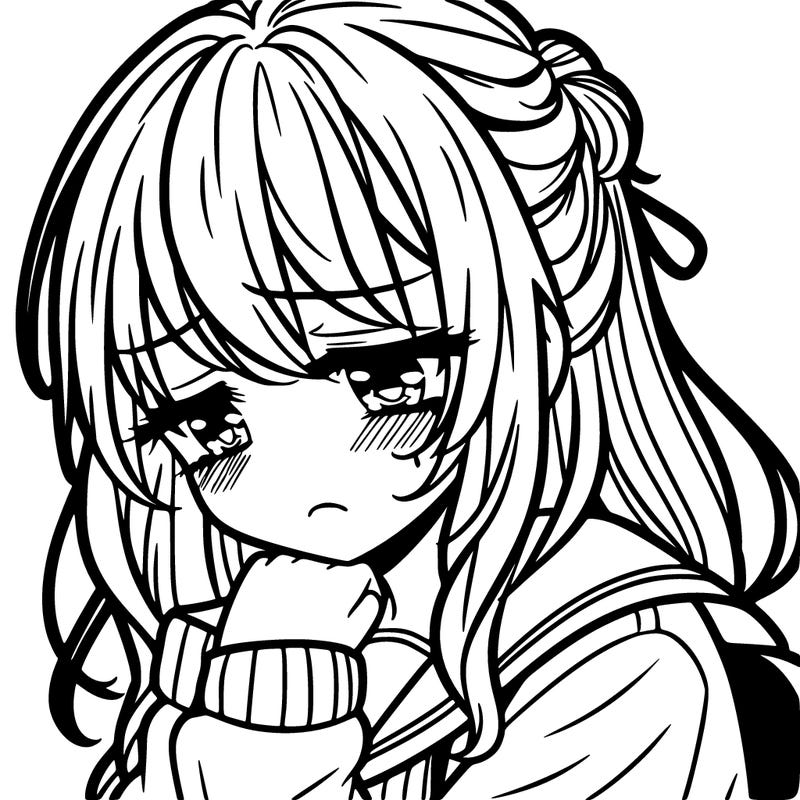 manga girl sadness