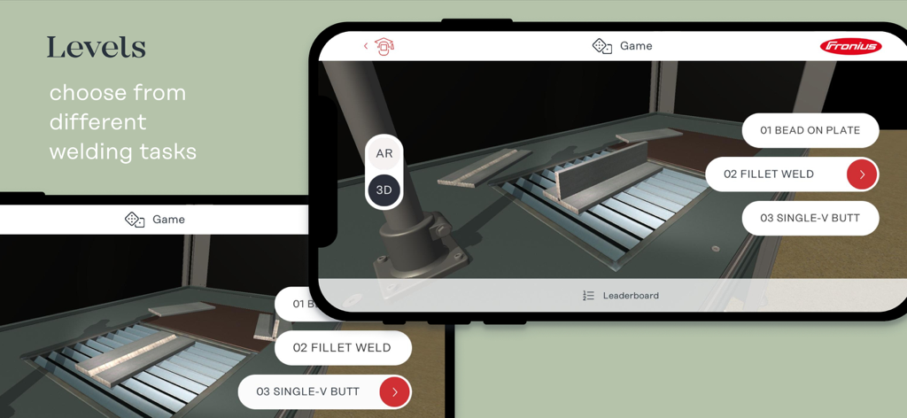 Interfaccia che mostra vari livelli di saldatura virtuale e attività come cordone d'angolo e cordone su piastra.