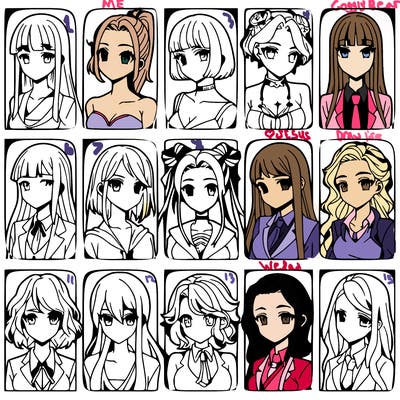 girls that look diffrent anime