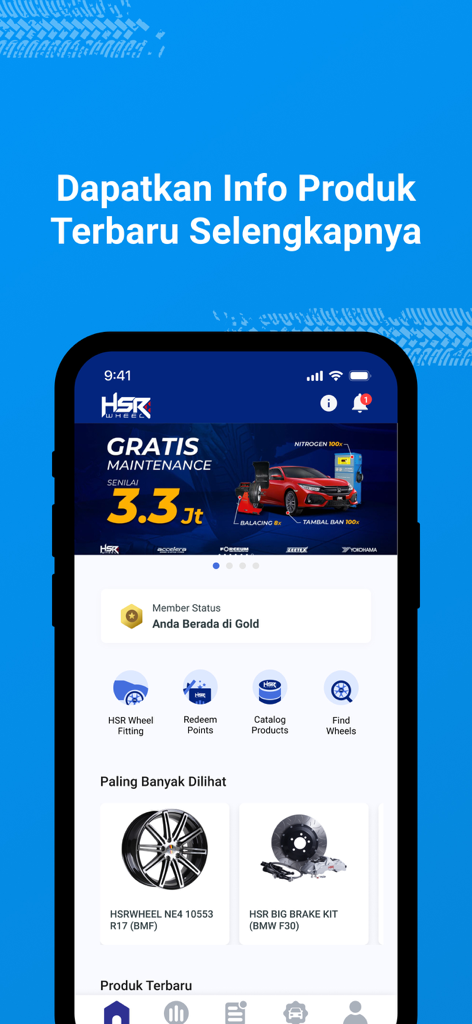 HSR Wheel - HSR Wheel mobile app interface showing car rims and automotive accessories