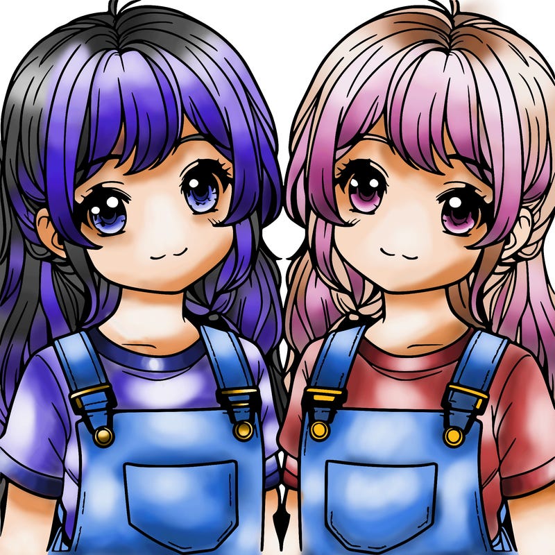 two realistic girl twins