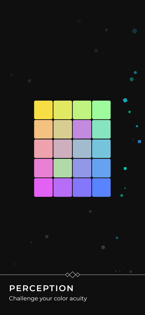 Colorma - A color gradient grid puzzle in the Colorma app highlighting color perception