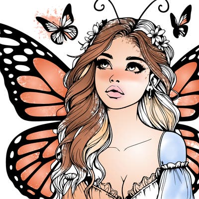 butterfly fairy realistic girl