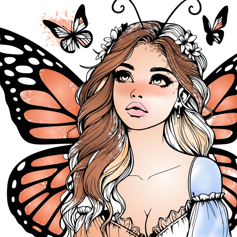 butterfly fairy realistic girl