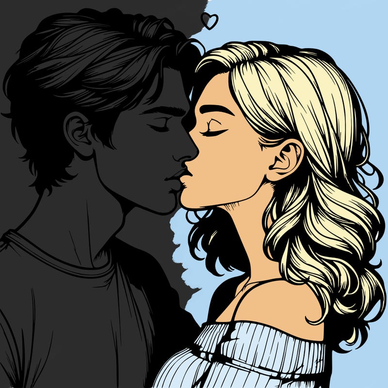 realistic couple kissing