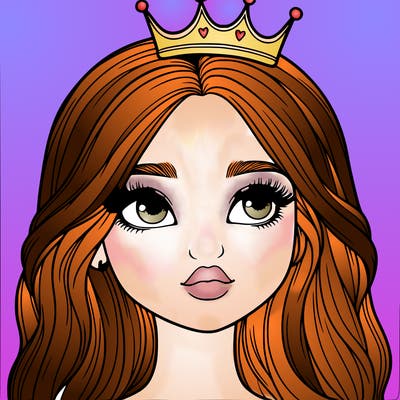 a realistic girl with a crown on