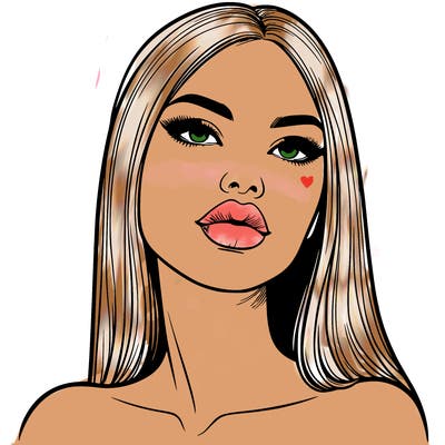 realistic woman with full lips