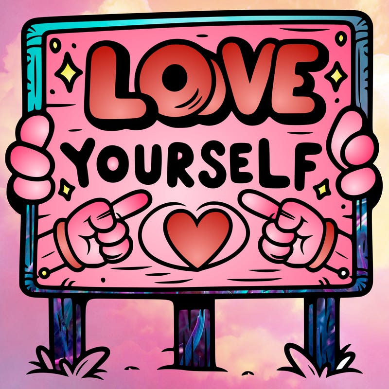 a sign where it is written: love yourself