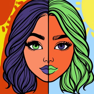 realistic girl split half